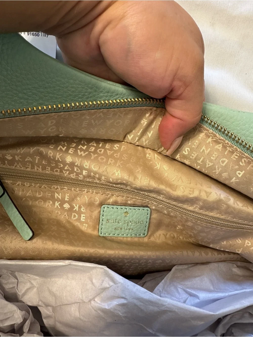 kate spade Dusty Mint Pebbled Leather Shoulder Bag